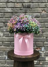 Цветочная композиция из Гипсофила и Розы в шляпной коробке #REPLACE_PRED# Турыгино