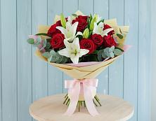 Букет цветов из:  Лилии и Розы #REPLACE_PRED# Турыгино