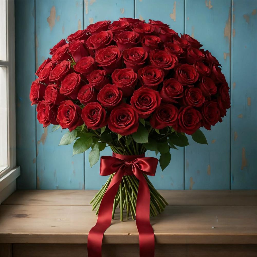 Букет Красные розы Блэк Меджик в Турыгино