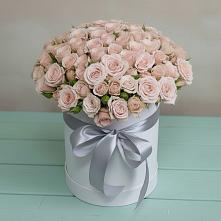 Цветочная композиция из Розы в шляпной коробке #REPLACE_PRED# Турыгино