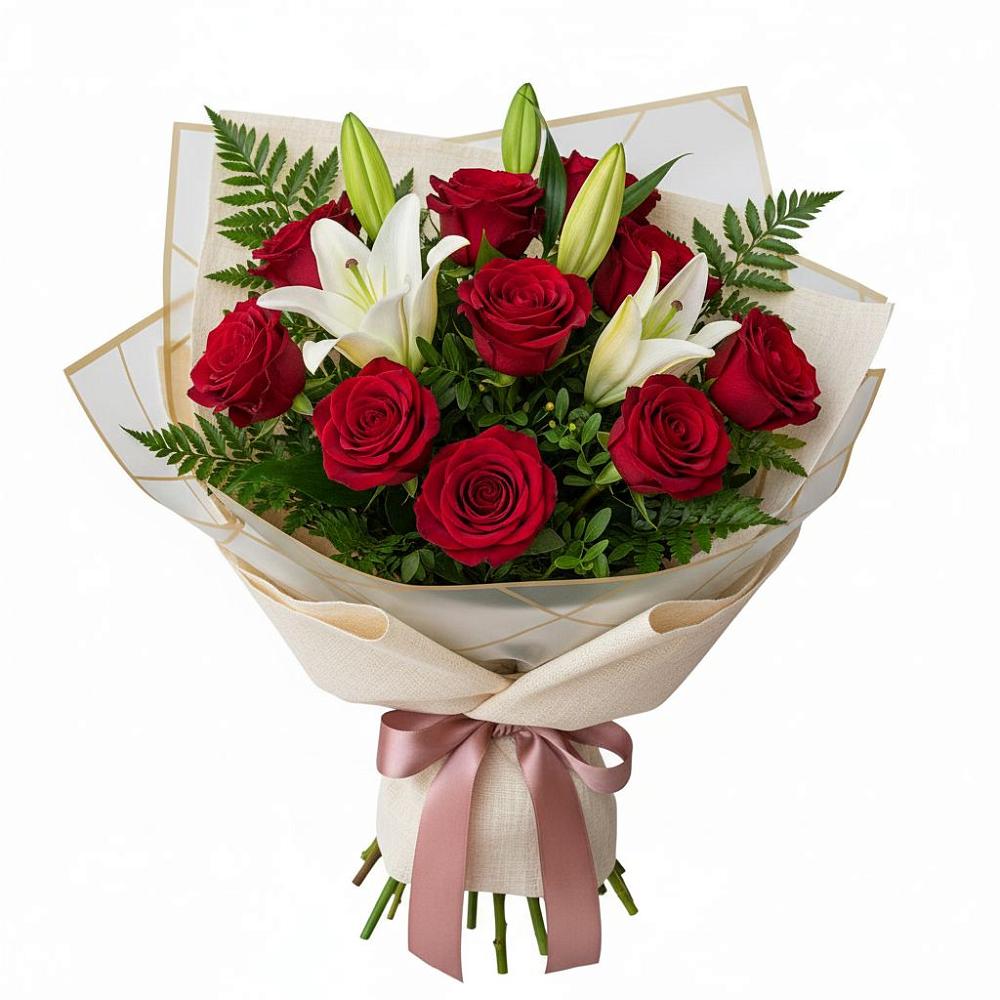 Букет цветов из: Лилии и Розы в Турыгино