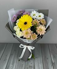 Букет цветов из:  Розы, Герберы и Хризантемы в Турыгино