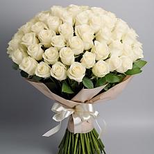 Букет 101 беля роза Белоснежка в Турыгино