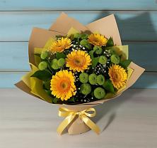 Букет цветов из:  Герберы и Хризантемы в Турыгино