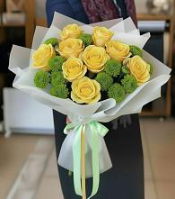 Букет цветов из:  Хризантемы и Розы в Турыгино