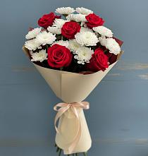 Букет цветов из:  Розы и Хризантемы #REPLACE_PRED# Турыгино