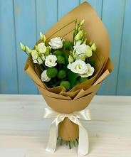 Букет цветов из:  Хризантемы и Лизиантусы #REPLACE_PRED# Турыгино