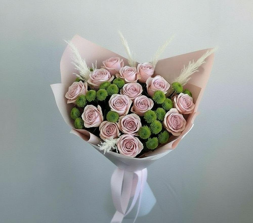 Букет цветов из: Розы и Хризантемы в Турыгино