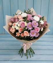 Букет цветов из:  Хризантемы, Розы и Альстромерии #REPLACE_PRED# Турыгино