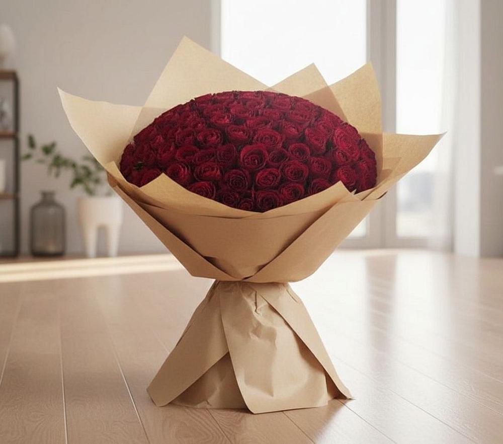 Букет 101 Красная роза в Турыгино